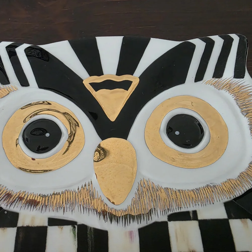 MacKenzie-Childs Courtly Owl Platter - Picture 2 of 5